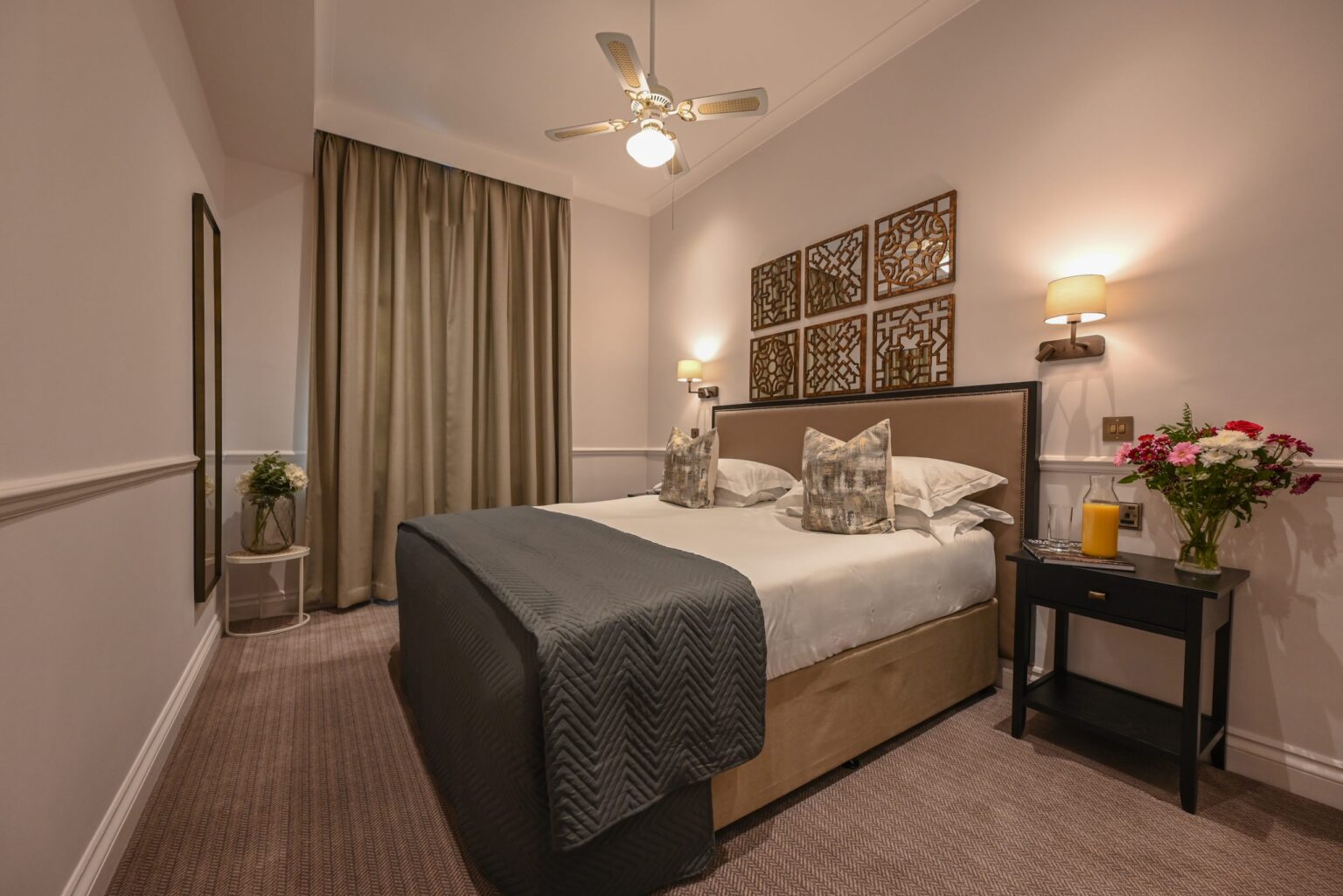 1 bed bedroom night time 2022 scaled