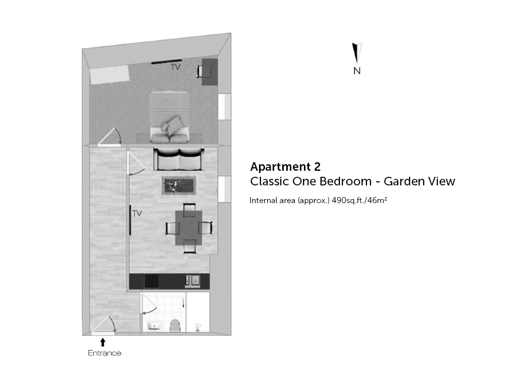 1hgc 1bed floorplan bw
