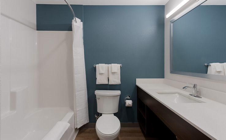 woodspring suites chandlerapt extended stay hotel bathroom 738x456